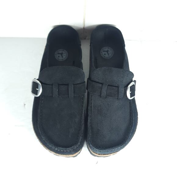 Birkenstock Women's Buckley EU38 US7N Black Suede Leather Slip On Clogs Shoes - Picture 4 of 16